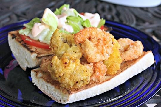 Poboy Louisiana food seafood sandwich