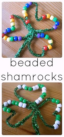 Beaded Shamrocks are a fun St. Patrick's Day craft that works on math and fine motor skills!