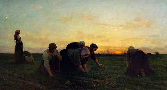The Weeders, by Jules Breton. I love the women in Breton's paintings; hardworking, dancing round campfires, arm-in-arm, at prayer. They are full-hearted, full-bodied souls.