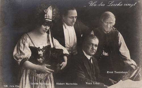 Louise Kartousch, Hubert Marischka, Franz Lehar and Ernst Tautenhayn in Wo die Lerche singt (1918)