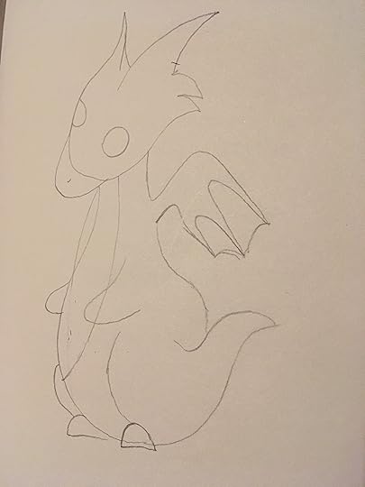 Pencil sketch of a cartoon dragon