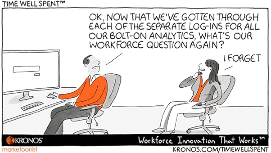 Kronos Time Well Spent, cartoon, Kronos, office, business, software log, data security, technology