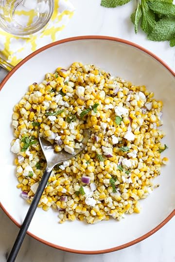 This charred Grilled Corn and Feta Salad is an easy 5-ingredient summer side dish. It goes perfect with anything you're grilling!