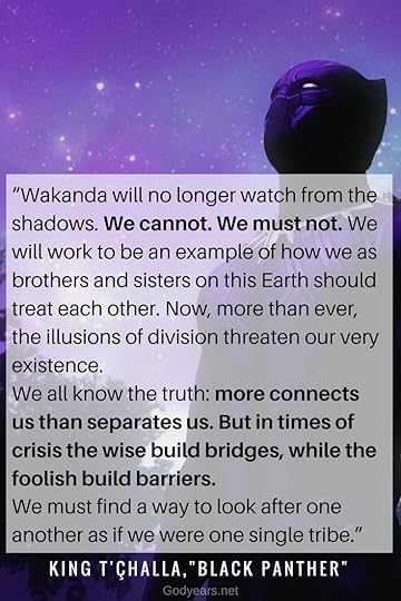 Black Panther end credit scene quote by King T'Challa at the United Nations