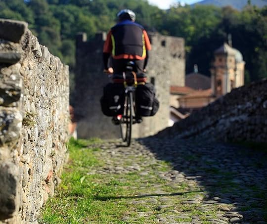 man biking in Italy