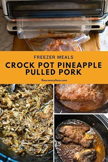 Freezer Meals Crock Pot Pineapple Pulled Pork Recipe using the FoodSaver Vacuum sealer