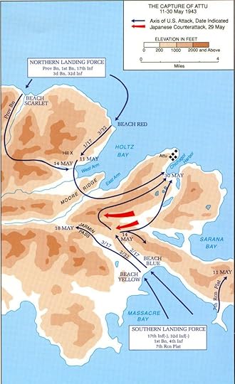 Map of US Army operations on Attu in the Aleutians, May 1943 (US Army Center of Military History)