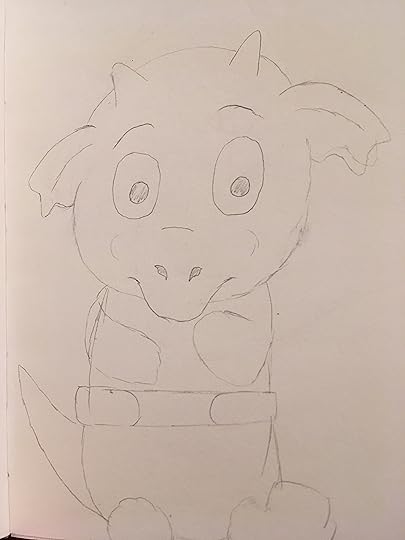 Baby pig dragon so cuuuuuute sketch in pencil
