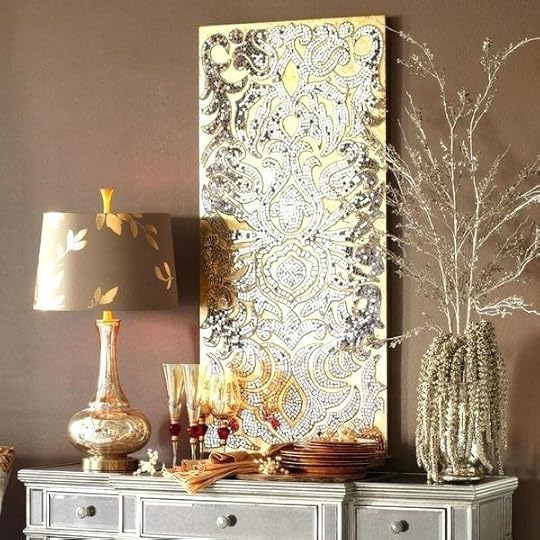 mosaic mirrored wall panel champagne damask furniture in pier 1 imports