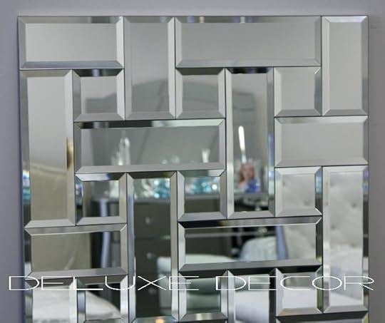 mosaic mirrored wall panel bevelled edge tile frame mirror x mm deluxe decor pier 1 imports