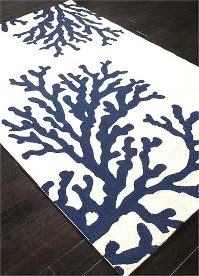 navy and coral rug branch out area blue white