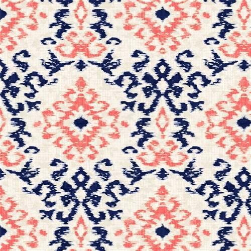 navy and coral rug damask fabric by the yard area