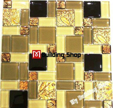 yellow backsplash tile gold glass mosaic wall tiles resin kitchen black for