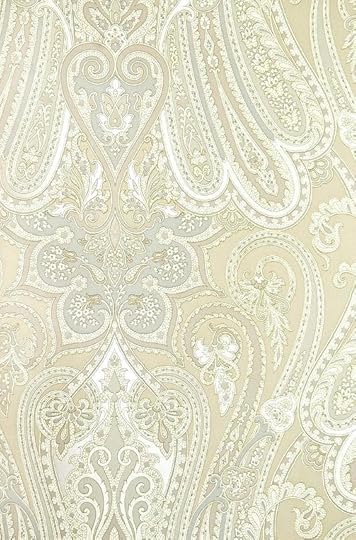 paisley wallpaper mulberry large bold design in taupe grey and cream with silver embellishment lutece blue