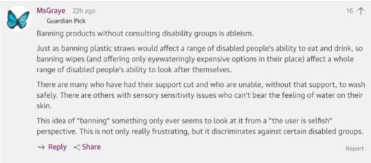 screenshot of Guardian Pick comment