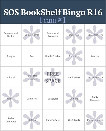 SOS book shelf bingo card