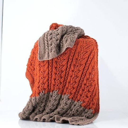 orange throw blanket knit alpaca afghan burnt and taupe cable silk australia