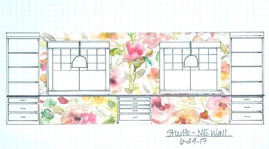 large scale floral wallpaper dark