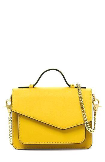 cobble hill bed and biscuit mini calfskin leather bag yellow inc