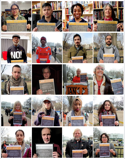 20 of the people who have supported the campaign to tell Donald Trump to close Guantanamo in 2018, via the Gitmo Clock, which counts how long the prison has been open in real time.