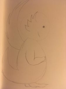 round head dragon in pencil