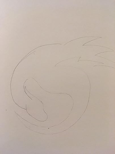 Dragon in pencil circling around