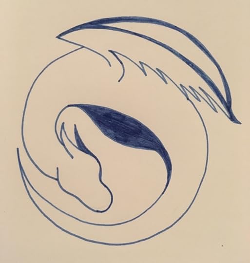 Circle dragon in blue