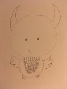 chicken dragon in pencil