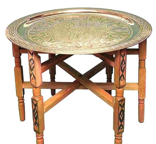 moroccan end table vintage handmade tea tray tables with carved wood legs tabletop lanterns