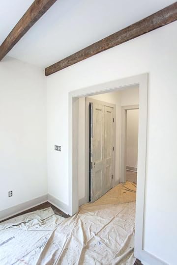 ashley gilbreath home rustic beam boards revere pewter trim white dove walls sweet renovation