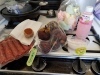 Assorted Thai desserts and mangosteens.