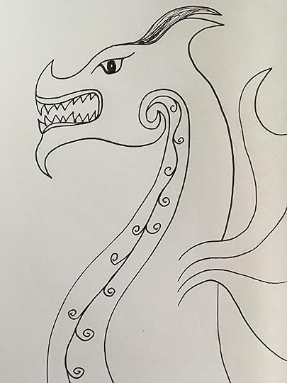 Dragon with lips or gums or a lot of something around its mouth