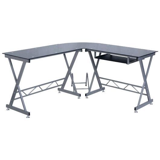 glass top desk l shape computer with ikea galant