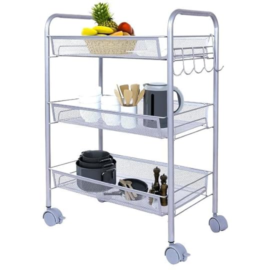 bathroom cart supreme metal rolling space saving trolley 3 tier movable storage rack for cartoon images