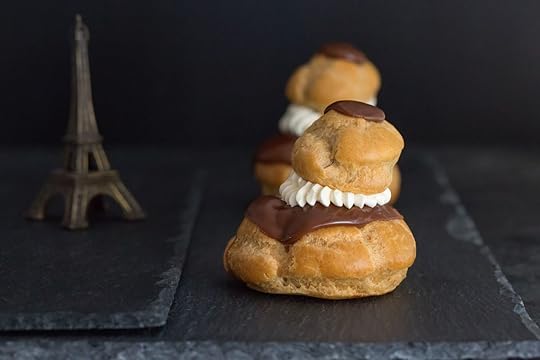 Fresh french religieuse choco or au chocolate