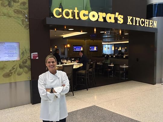 Cat Cora in airport