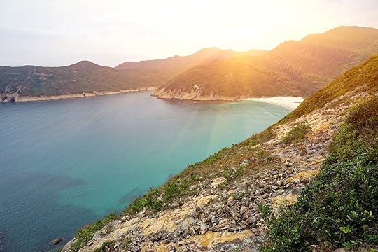 Beautiful Long Ke Wan beach seen from the MacLehose Trail, Sai Kung, Hong Kong.