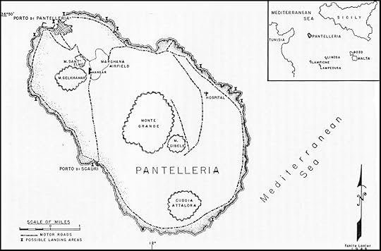 Map showing Pantelleria and the Pelagie Islands, including Lampedusa, in the Mediterranean (US Army Air Forces map)