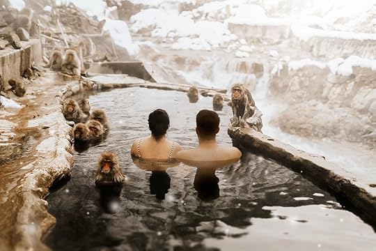 January in Korakukan Jigokudani, Yudanaka Onsen, Snow Monkey Park, Japan