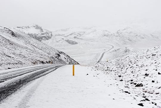 Snow road in Iceland