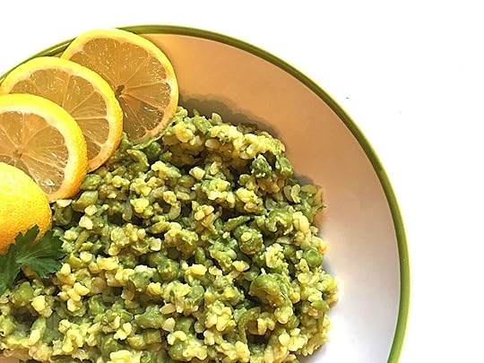 Green pea bulgur vegan hostel cooking recipe