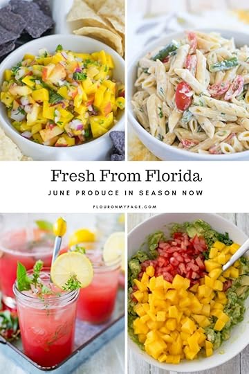 a photo collage of recipe made with fresh from Florida June produce in season now.
