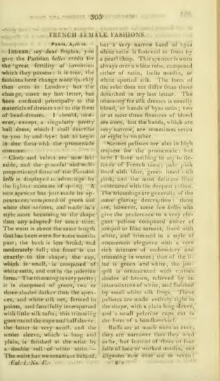 Ackermann's May 1816 French Female Fashions column