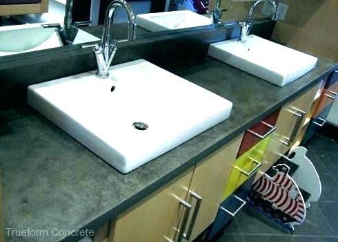 concrete bathroom vanity sink top cement