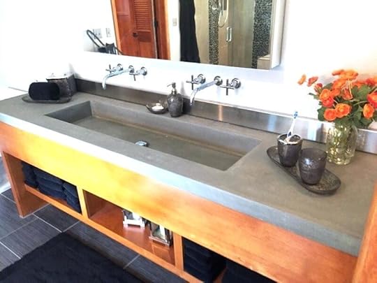 concrete bathroom vanity copper sink how to make top