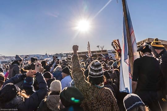 People rally at Standing Rock to protest the Dakota Access pipeline in December 2016
