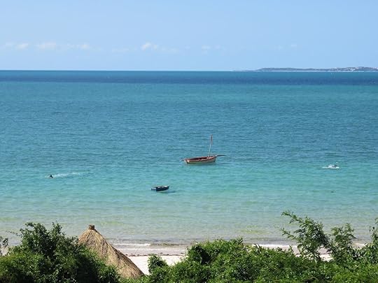 View of the beach and Indian Ocean in Vilanculos in Mozambique