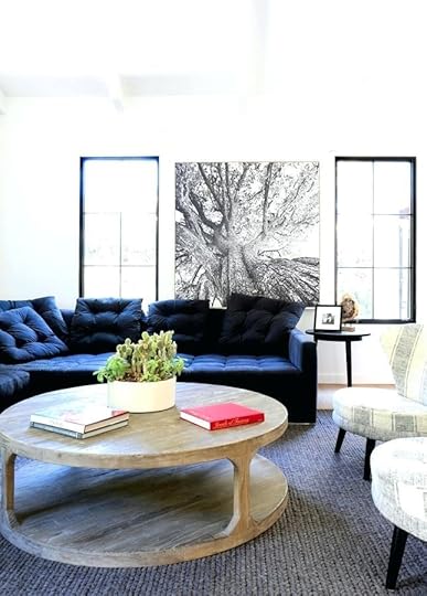 navy tufted sofa family room design leather