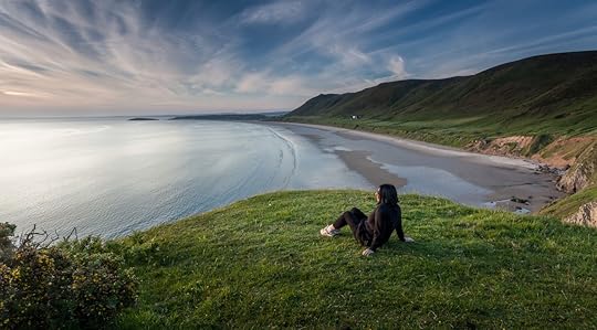 Women looking at Gower Peninsula Wales