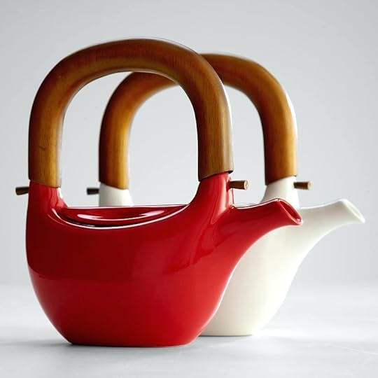 redenvelope com ceramic teapot with wooden handle from red envelope out of business